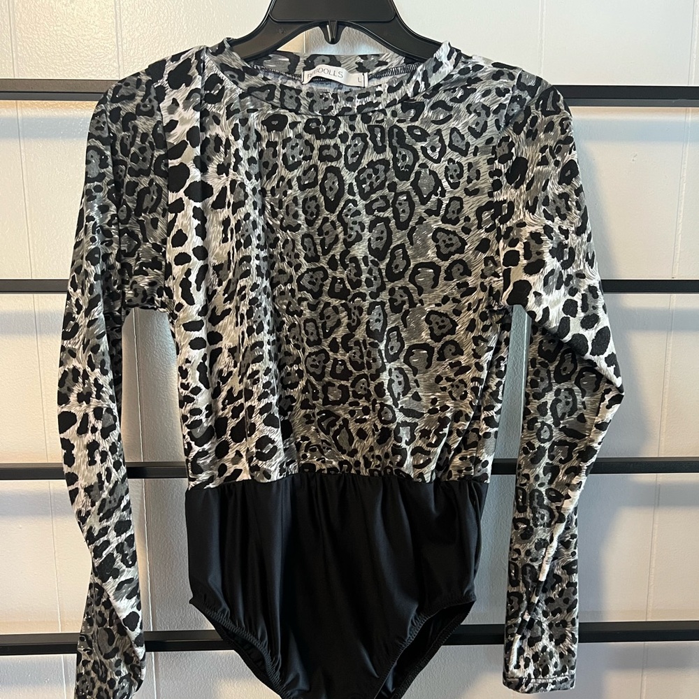 EUC Women's Size L, REBDOLLS, Long sleeve one piece w/crotch closure, D12